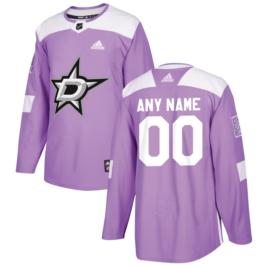 Men NHL adidas Dallas Stars Black 2018 Hockey Fights Cancer Custom Practice Jersey